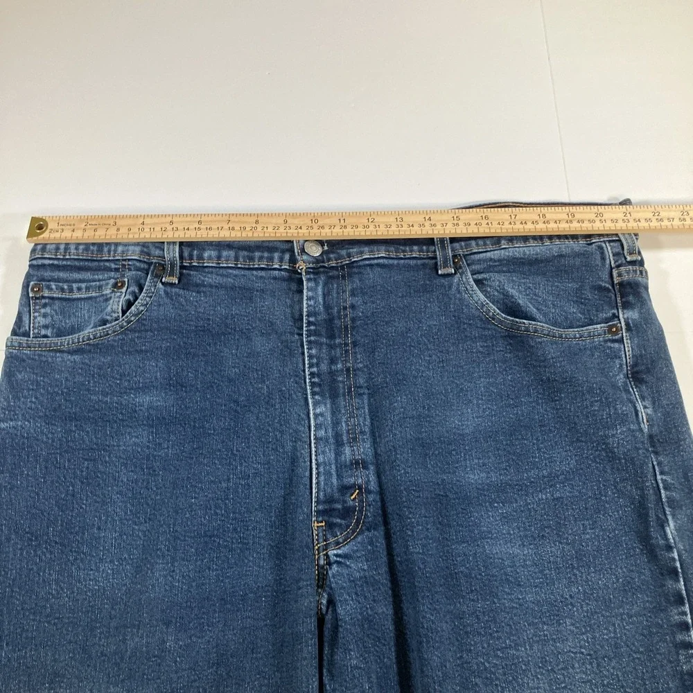 Levi's 550 Relaxed Fit Jeans Mens 46x30 Dark Wash Blue Tapered Stretch Denim